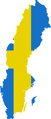 sweden map with flag