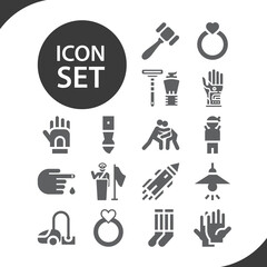 Obraz premium Simple set of combat related filled icons.