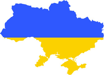 ukraine map with flag