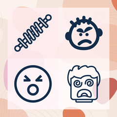 Simple set of outrage related lineal icons