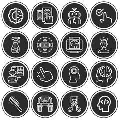 16 pack of breadth  lineal web icons set
