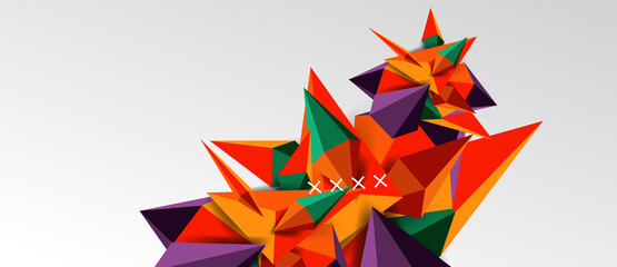 3d low poly abstract shape background vector illustration