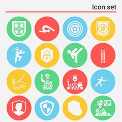 16 pack of attorneys  filled web icons set