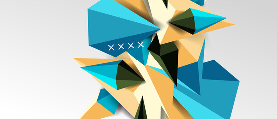 Fototapeta premium 3d low poly abstract shape background vector illustration