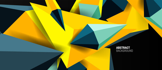 3d low poly abstract shape background vector illustration