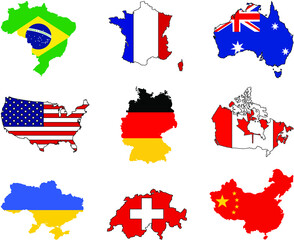 flags and maps of the world