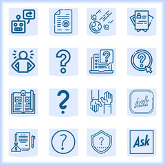 Fototapeta premium Speech act related simple set. 16 lineal
