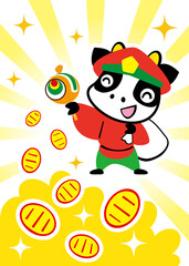 丑の大黒様　溢れる小判