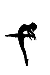 Obraz na płótnie Canvas ballerina silhouette on white background