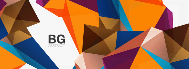 3d mosaic abstract backgrounds, low poly shape geometric design