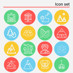 16 pack of scenery  lineal web icons set