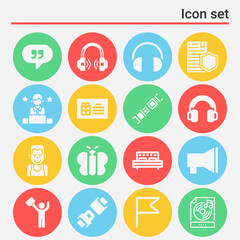 16 pack of score  filled web icons set