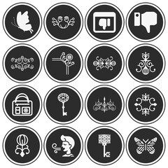 16 pack of ugly  filled web icons set