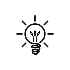 Fototapeta premium light bulb line hand drawn icon vector