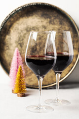 Two glasses of red wine