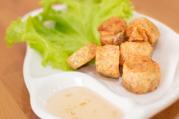 Deep Fried Chicken Roll with Plum Sauce,Traditional Chinese food