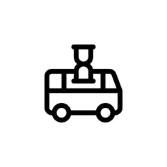 In hurry transportation bus limited time Icon, Logo, Vector