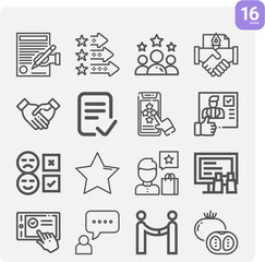 Simple set of consensus related lineal icons. - obrazy, fototapety, plakaty