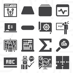 16 pack of literary criticism  filled web icons set