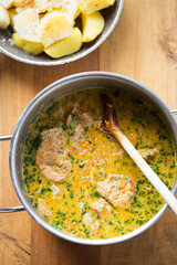 Pork tenderloins in vegetable, dill sauce 