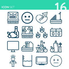 Simple set of 16 icons related to even