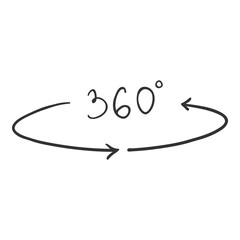 Vector Doodle 360 Degrees View Icon