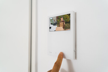 Man Using Video Intercom