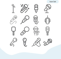 Simple set of mic related lineal icons.