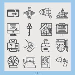 Simple set of globe related lineal icons.