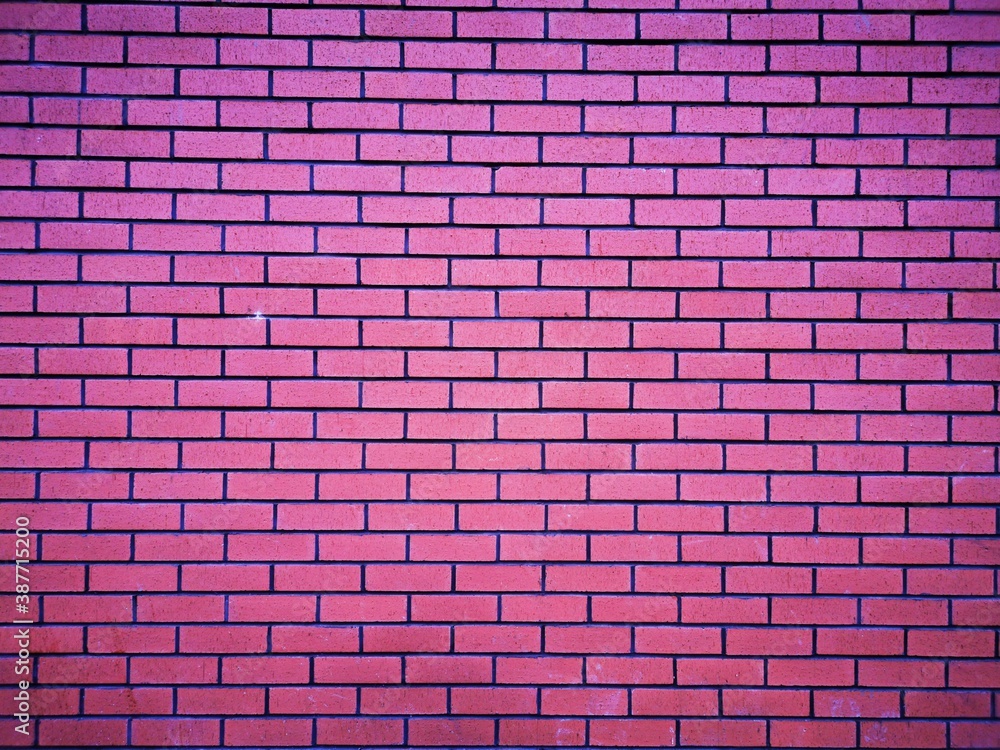 Poster simple plain textured brick wall in vivid purple colour designed with strong rectangular geometric s