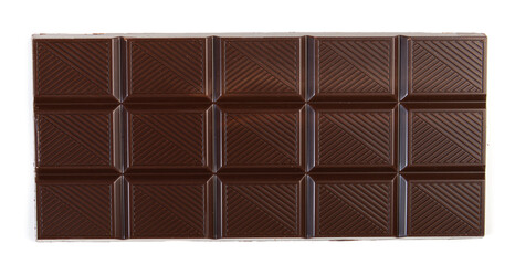 Dark chocolate bar isolated on white