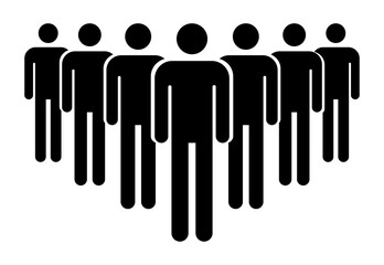 Grouping people flat icon isolated on white background. Teamwork symbol. Community vector illustration