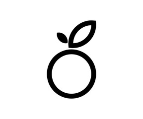 orange fruits icon with line and trendy style
