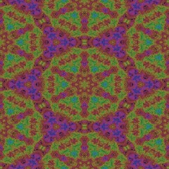 Pattern mosaic kaleidoscopic seamless generated texture, ornament, fragile, fractal, material, abstract render background