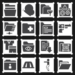 16 pack of covering  filled web icons set