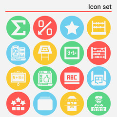 16 pack of assessment  filled web icons set