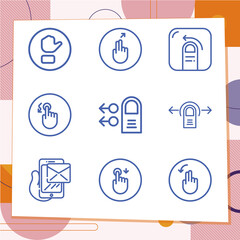 Simple set of 9 icons related to knees