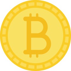 Bitcoin cryptocurrency vector icon, decentralized digital currency