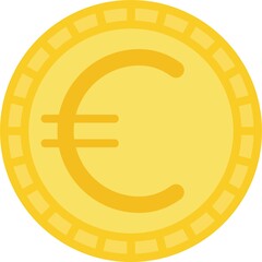 Euro coin, official currency of member states of the European Union