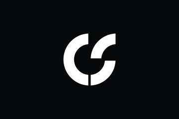 CS logo letter design on luxury background. SC logo monogram initials letter concept. CS icon logo design. SC elegant and Professional letter icon design on black background. C S CS SC