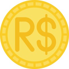 Brazilian real coin, official currency of Brazil