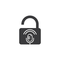 assistant voice lock icon vector illustration design
