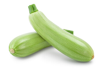 zucchini or marrow isolated on white background with clipping path and full depth of field