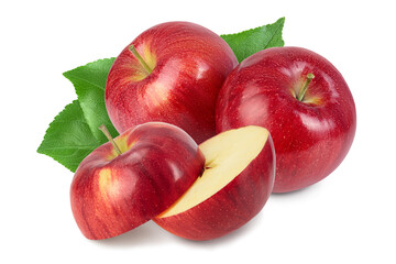 Red apple isolated on white background with clipping path and full depth of field