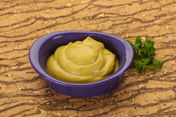 Mustard sauce in the bowl
