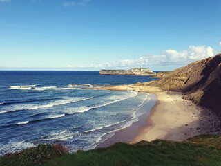nice cliff above the beach on a Sunday morning in fall