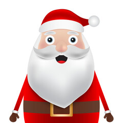 Christmas Santa claus stands on a white background. Vector illustration for a festive design