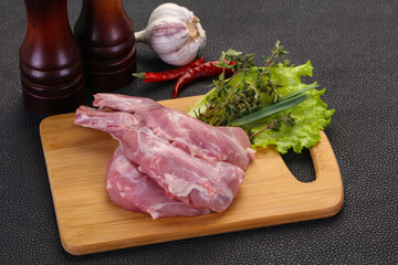 Raw rabbit legs