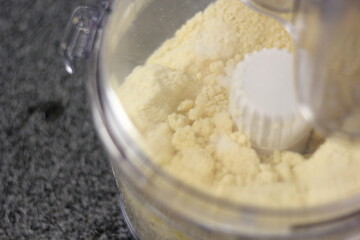 Shortcrust pastry in food processor. Making Chocolate, Pear and Pecan Pie Series.