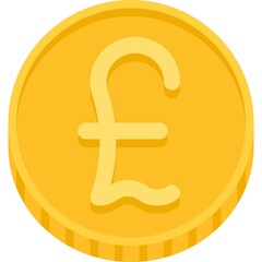 Pound coin icon, for currencies called pound